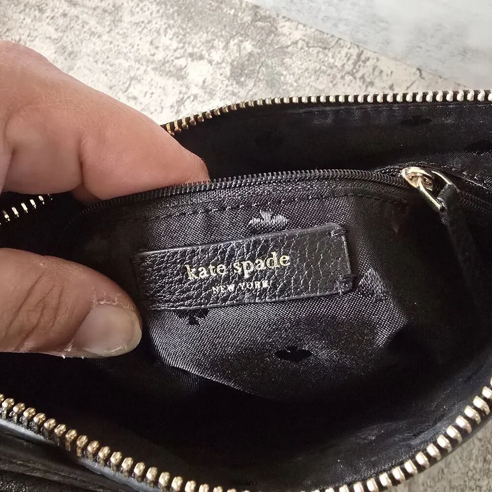 Kate Spade New York Black Crossbody Adjustable Strap Shoulder Bag Gold Hardware
